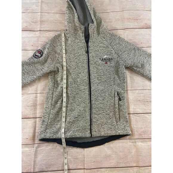 So Nice Canada Women's Grey Marl Full Zip Hooded Fleece - Medium - Picture 4 of 11